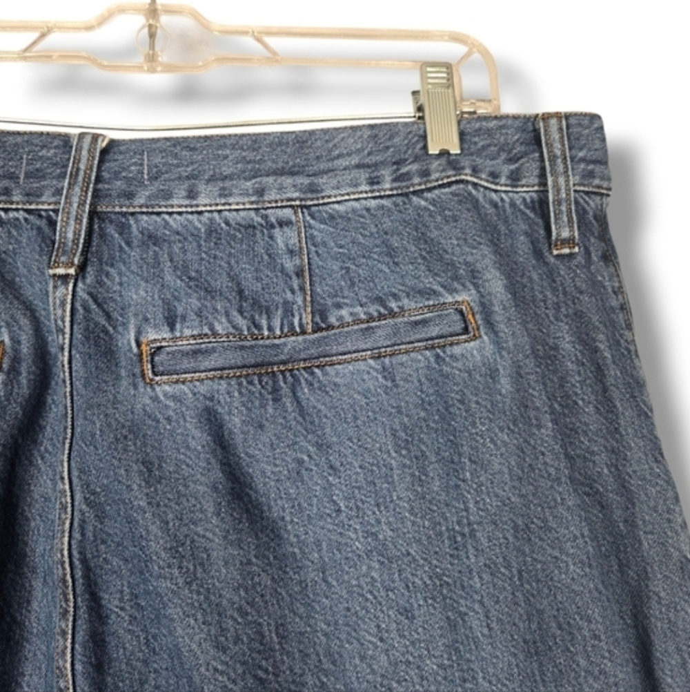 Madewell Baggy Straight Jean size 33 Pleats Wide Leg High Rise Trouser Pockets - Picture 14 of 16